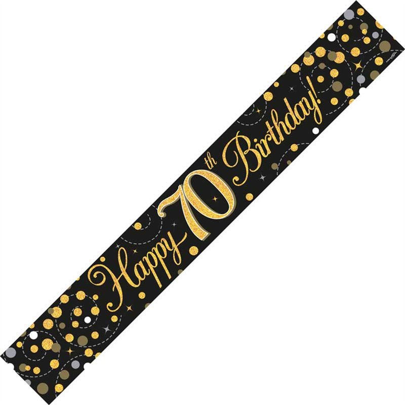 9FT BLACK & GOLD 70TH BANNER