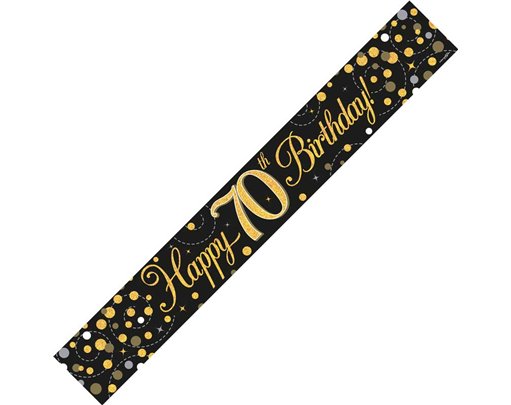9FT BLACK & GOLD 70TH BANNER