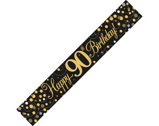 9FT BLACK & GOLD 90TH BANNER