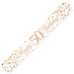 9FT WHITE & ROSE GOLD 50TH BANNER