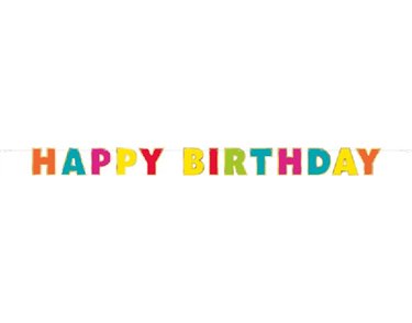 7ft GOLD FOIL & RAINBOW HAPPY BIRTHDAY BANNER