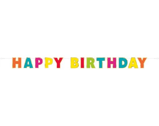 7ft GOLD FOIL & RAINBOW HAPPY BIRTHDAY BANNER