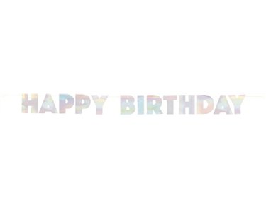 7ft IRIDESCENT FOIL HAPPY BIRTHDAY BANNER