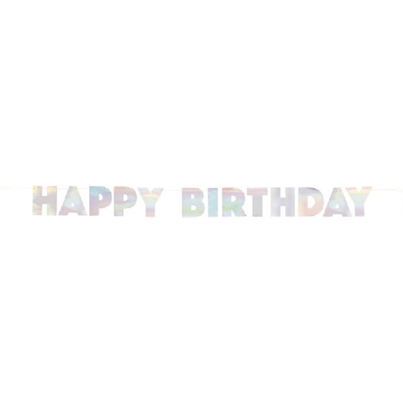 7ft IRIDESCENT FOIL HAPPY BIRTHDAY BANNER