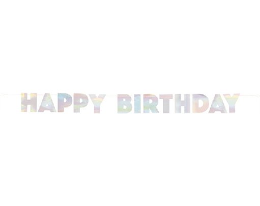 7ft IRIDESCENT FOIL HAPPY BIRTHDAY BANNER
