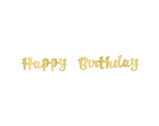 3.5ft GOLD SCRIPT HAPPY BIRTHDAY BANNER