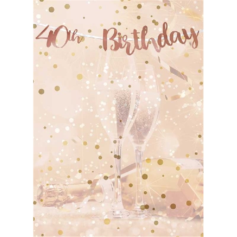 40TH BIRTHDAY ROSE GOLD LETTER BANNER