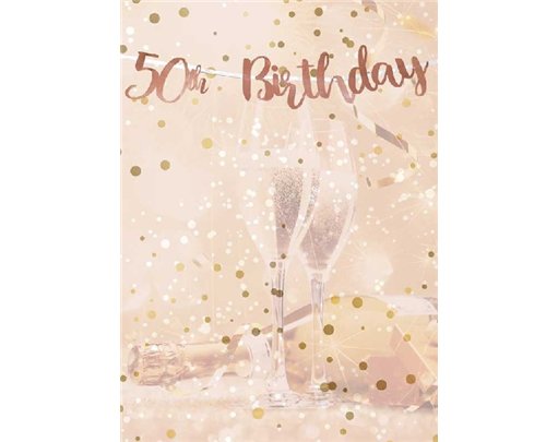 50TH BIRTHDAY ROSE GOLD LETTER BANNER