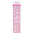 9ft GLITZ PINK 70TH BIRTHDAY BANNER