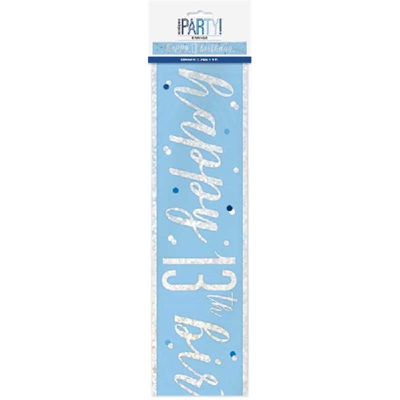 9ft GLITZ BLUE 13 BANNER
