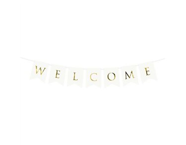95cm WELCOME WHITE BANNER