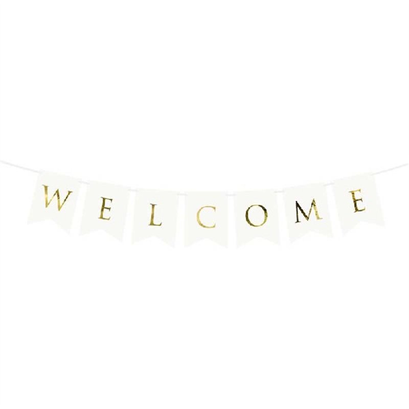 95cm WELCOME WHITE BANNER