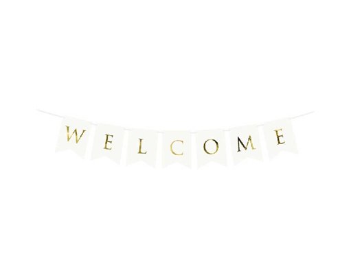 95cm WELCOME WHITE BANNER
