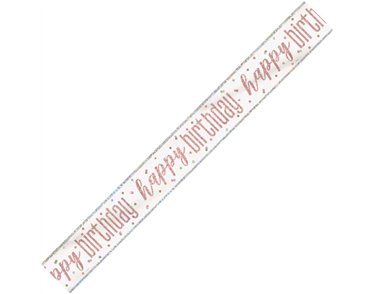 9ft GLITZ ROSE GOLD BIRTHDAY BANNER