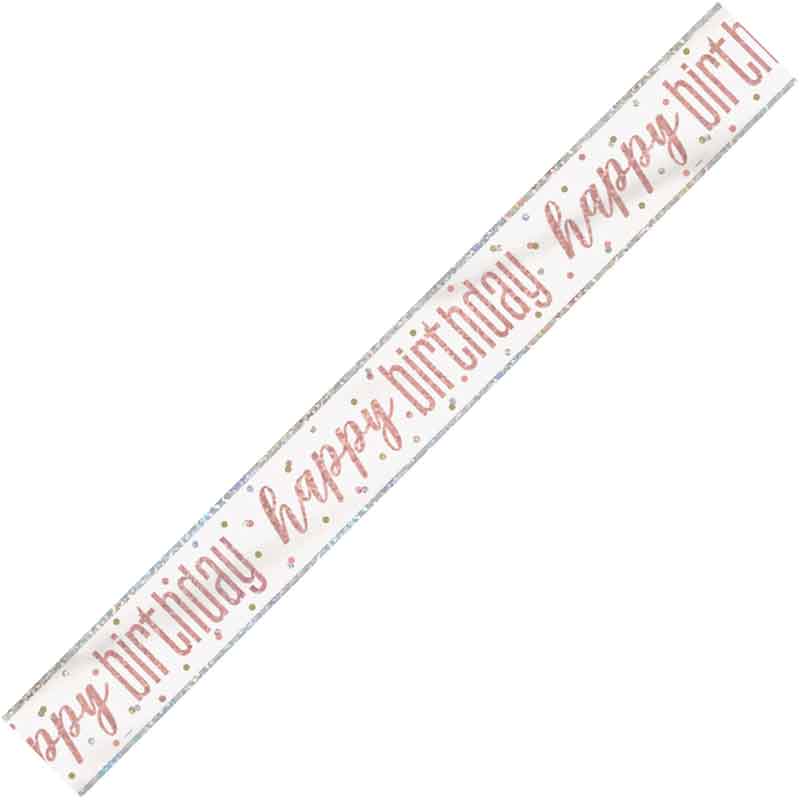 9ft GLITZ ROSE GOLD BIRTHDAY BANNER