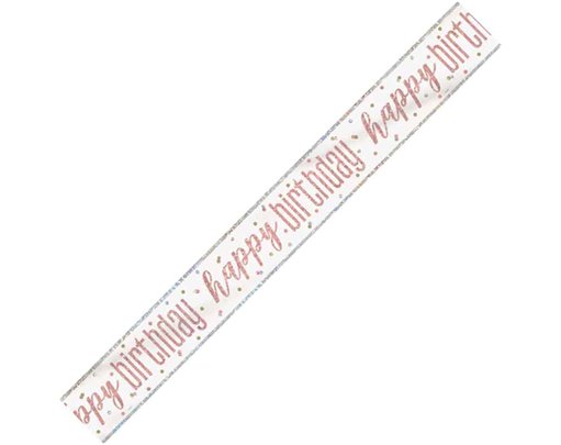 9ft GLITZ ROSE GOLD BIRTHDAY BANNER