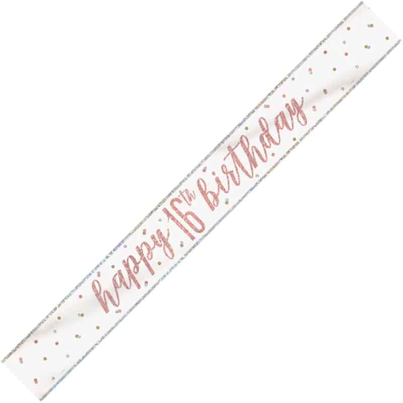 9ft GLITZ ROSE GOLD 16 BANNER