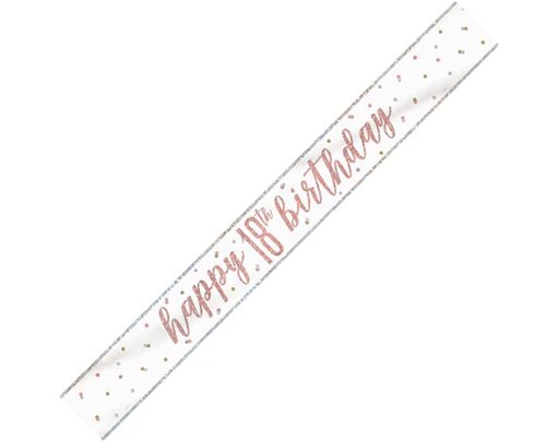 9ft GLITZ ROSE GOLD 18 BANNER