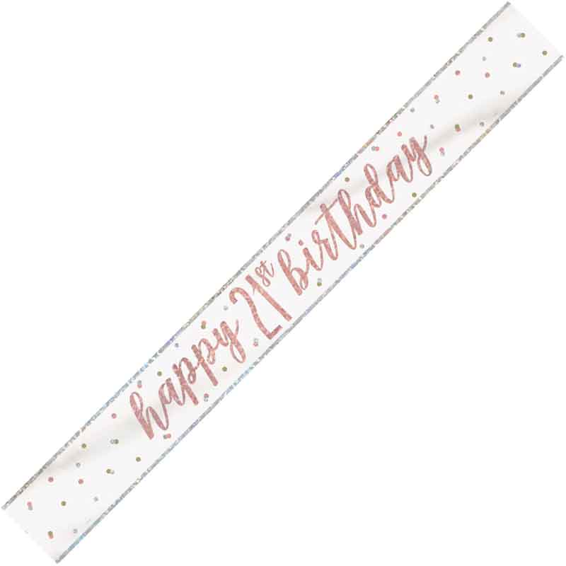 9ft GLITZ ROSE GOLD 21 BANNER