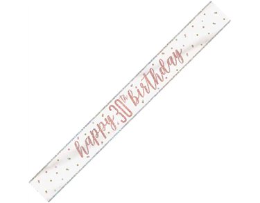 9ft GLITZ ROSE GOLD 30 BANNER