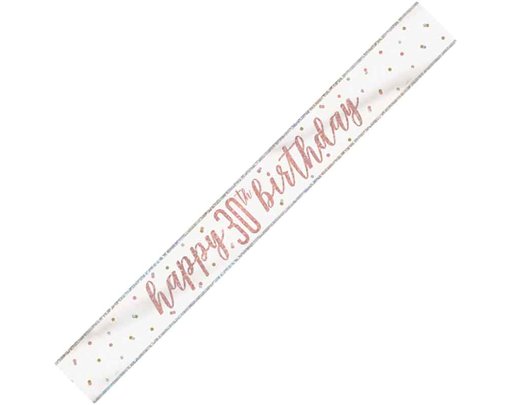 9ft GLITZ ROSE GOLD 30 BANNER