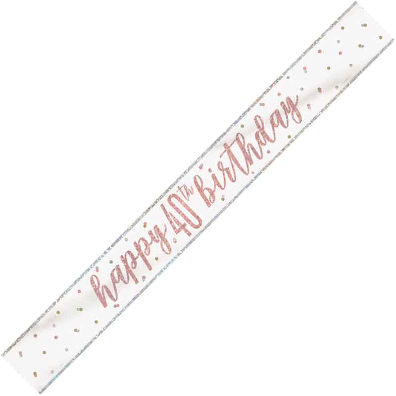 9ft GLITZ ROSE GOLD 40 BANNER