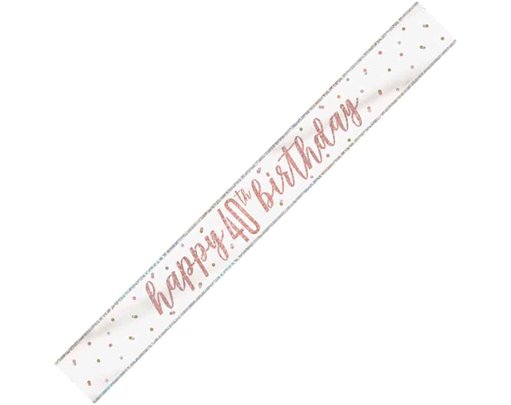 9ft GLITZ ROSE GOLD 40 BANNER