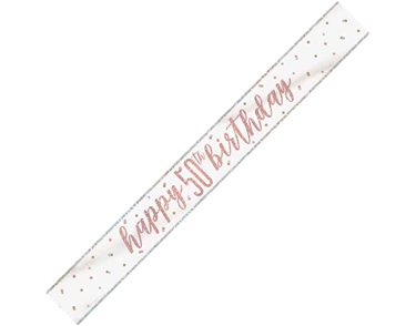 9ft GLITZ ROSE GOLD 50 BANNER