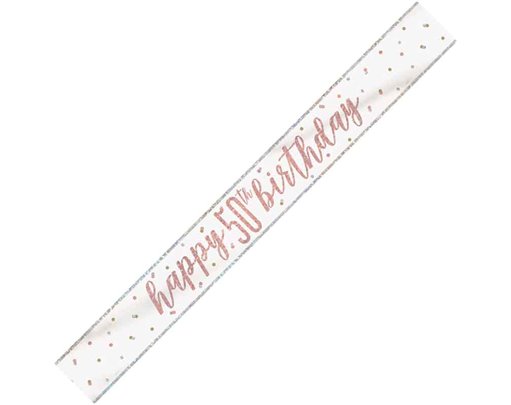 9ft GLITZ ROSE GOLD 50 BANNER