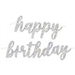 2PC GLITZ BLACK & SILVER BIRTHDAY JOINTED BANNER