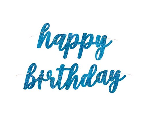 2pc GLITZ BLUE HAPPY BIRTHDAY JOINTED BANNER