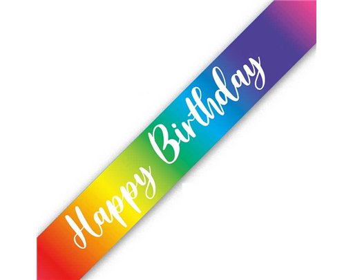 9FT HAPPY BIRTHDAY RAINBOW BANNER