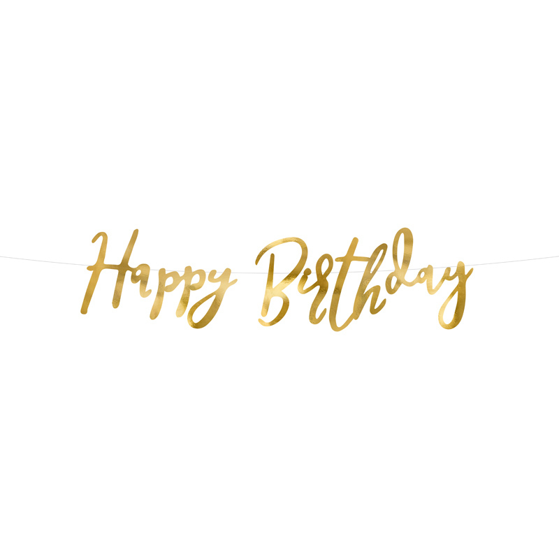 62cm GOLD HAPPY BIRTHDAY BANNER