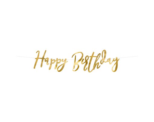 62cm GOLD HAPPY BIRTHDAY BANNER