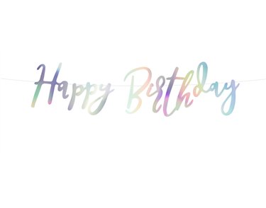 IRIDESCENT HAPPY BIRTHDAY BANNER