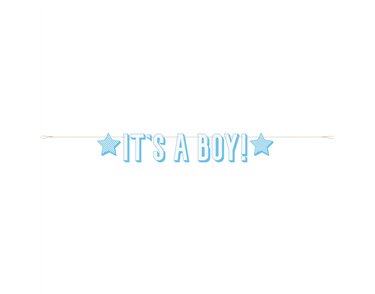 BLUE "IT'S A BOY" LETTER BANNER