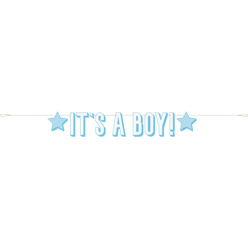 BLUE "IT'S A BOY" LETTER BANNER
