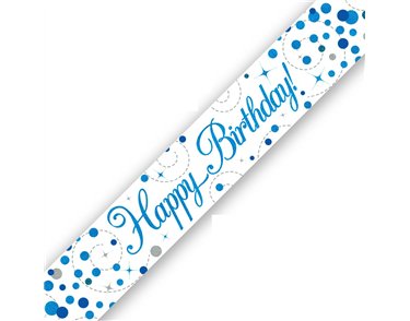 9FT BIRTHDAY BLUE SPARKLING FIZZ BANNER