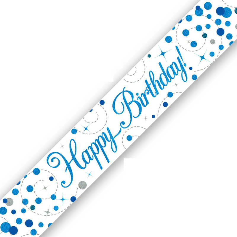 9FT BIRTHDAY BLUE SPARKLING FIZZ BANNER