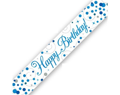 9FT BIRTHDAY BLUE SPARKLING FIZZ BANNER