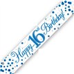 9FT 16TH BIRTHDAY BLUE SPARKLING FIZZ BANNER