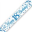 9FT 18TH BIRTHDAY BLUE SPARKLING FIZZ BANNER