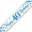 9FT 40TH BIRTHDAY BLUE SPARKLING FIZZ BANNER
