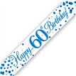 9FT 60TH BIRTHDAY BLUE SPARKLING FIZZ BANNER