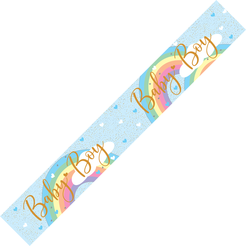 9FT PASTEL RAINBOW BOY BANNER
