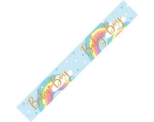 9FT PASTEL RAINBOW BOY BANNER