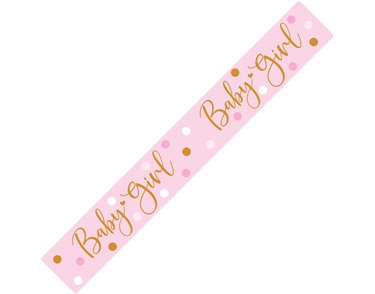 9FT SPARKLING BABY GIRL DOTS BANNER