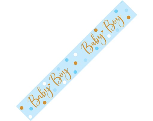 9FT SPARKLING BABY BOY DOTS BANNER