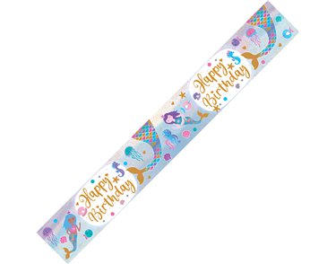 9FT SHIMMERING MERMAID BIRTHDAY BANNER