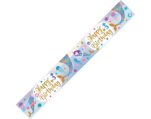 9FT SHIMMERING MERMAID BIRTHDAY BANNER